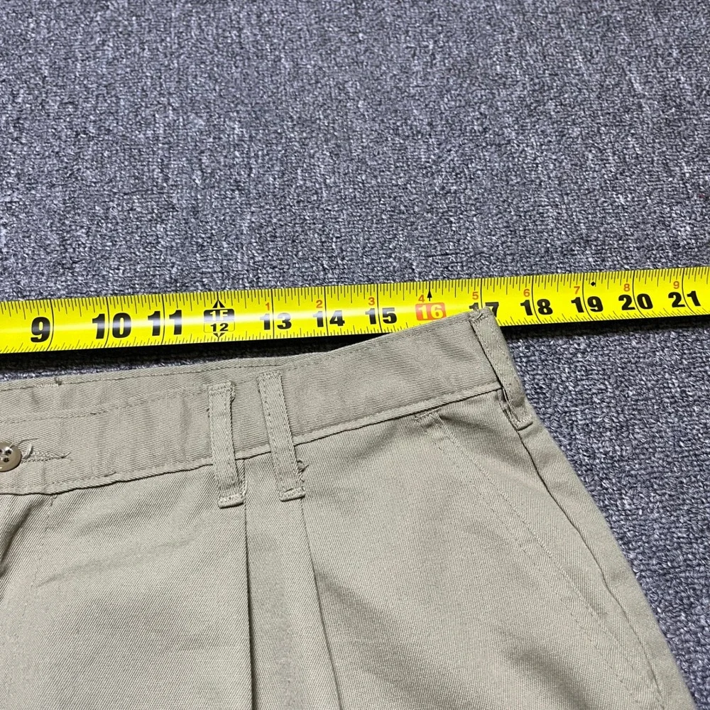 Vintage Dickies Pleated Chino Pants Mens Khaki Tan Straight Leg Workwear 90s